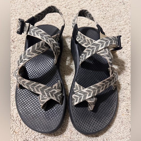 Chaco Black and Cream Patterned Sandals - Picture 1 of 3
